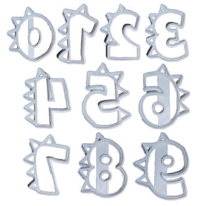 Dinosaur number cookie cutter set