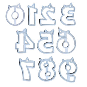 Unicorn number cookie cutter set