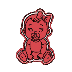 Sitting Baby Girl Cookie Cutter