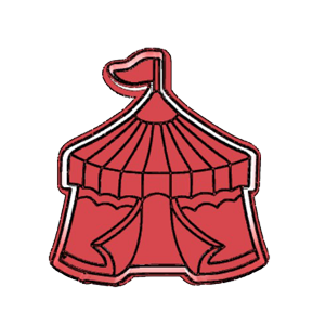 Circus Tent with Flag Cookie Cutter