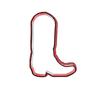 Cowboy Boot Outline Cookie Cutter