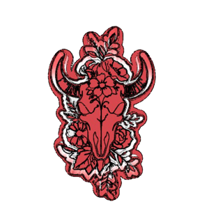 Floral Bull Skull Cookie Cutter