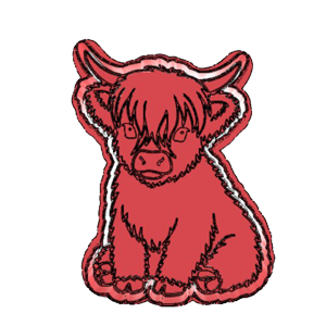 Sitting Highland Cow Cookie Cutter