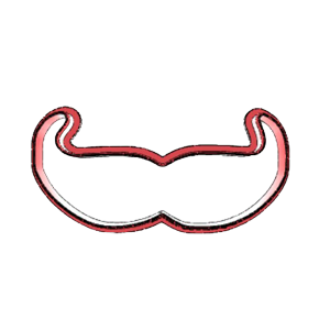 Raised Handlebar Moustache Cookie Cutter