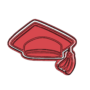 Graduation Cap Side View Cookie Cutter