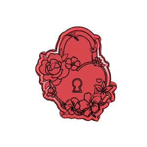 Floral Lock Cookie Cutter