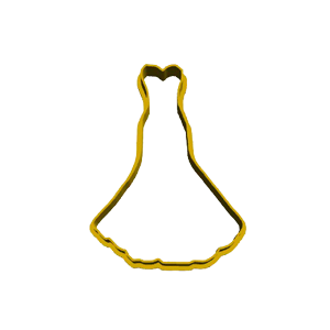 Simple Wedding Dress Cookie Cutter