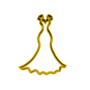 Detailed Wedding Dress Cookie Cutter