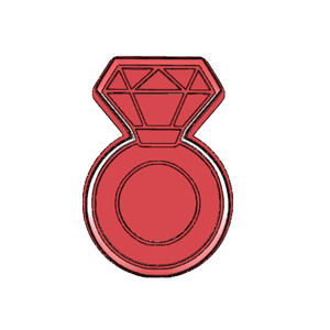 Diamond Engagement Ring Cookie Cutter