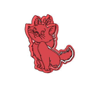 Playful Bow Cat Cookie Cutter