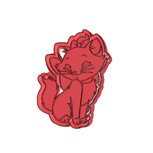 Smiling Bow Cat Cookie Cutter