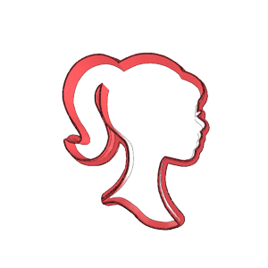 Barbie Head Outline Cookie Cutter