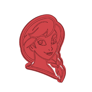 Elsa Detailed Side Profile Cookie Cutter
