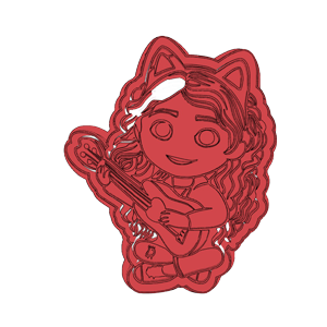 Gabby Girl with Guitar Cookie Cutter