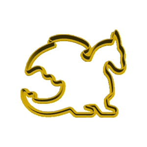 Sitting Dragon Outline Cookie Cutter