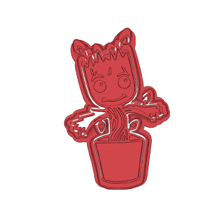 Baby Groot Flower Pot Cookie Cutter