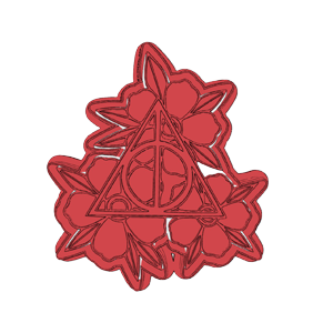 Floral Deathly Hallows Cookie Cutter