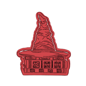 Sorting Hat on Books Cookie Cutter