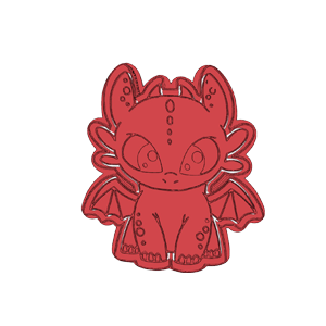Toothless Dragon Front View Cookie Cutter