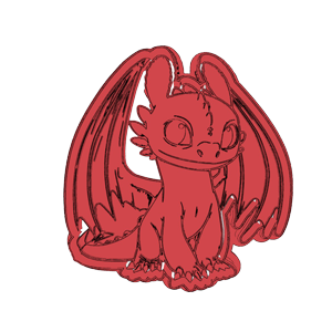 Toothless Dragon Side Profile Cookie Cutter