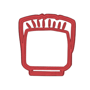 Messy Fringe Hair Brick Character Cookie Cutter