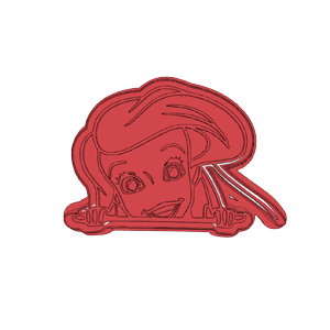 Ariel Peeking Cookie Cutter