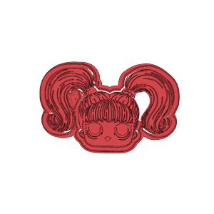 LOL Doll Pigtails Cookie Cutter