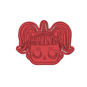 LOL Doll Unicorn Headband Cookie Cutter
