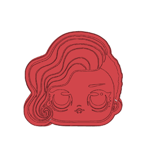 LOL Doll Side Sweep Hairstyle Cookie Cutter
