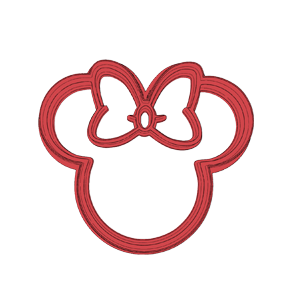Minnie Mouse Head with Bow Cookie Cutter
