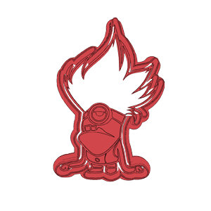 Fire Hair Minion Cookie Cutter