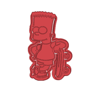 Bart Simpson with Skateboard Cookie Cutter