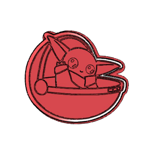 Grogu in Pod Cookie Cutter