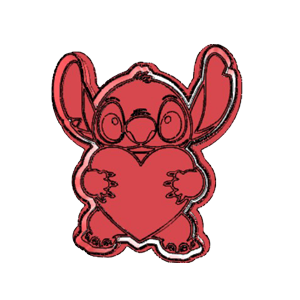 Stitch Holding Heart Cookie Cutter