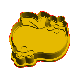 Apple with Flowers Cookie Cutter
