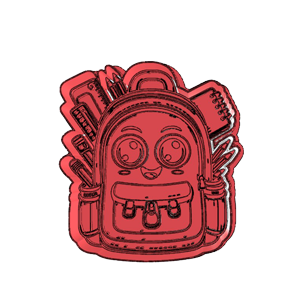 Backpack with Stationery Cookie Cutter