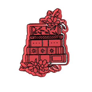 Floral Book Stack Cookie Cutter
