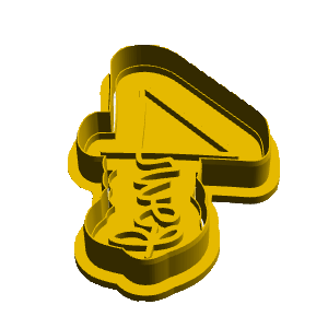 Embedded Number 4 Cookie Cutter