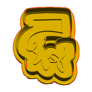 Embedded Number 5 Cookie Cutter