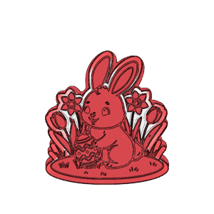 Bunny in Garden Scene Cookie Cutter