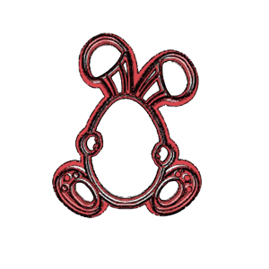 Bunny Frame Cookie Cutter with Ears and Paw