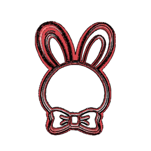 Bunny Ears with Bow Cookie Cutter