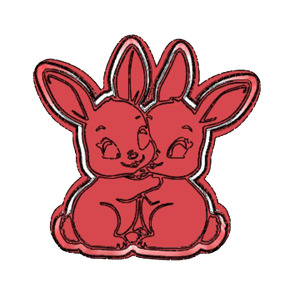 Bunny Couple Cookie Cutter