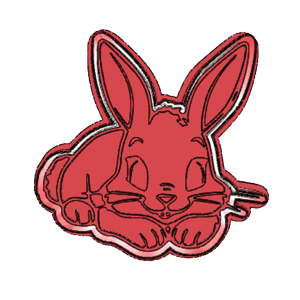 Lying Down Bunny Cookie Cutter
