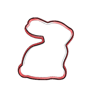 Rounded Bunny Silhouette Cookie Cutter