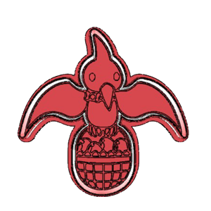 Flying Chick Cookie Cutter with Basket of Eggs