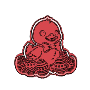 Duckling Cookie Cutter with Easter Eggs