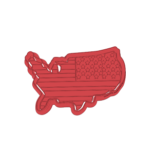 Rolled American Flag Cookie Cutter