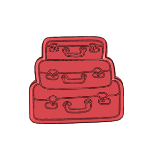 Stacked Suitcases Cookie Cutter