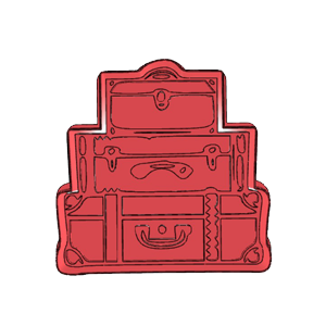 Stacked Suitcases Cookie Cutter